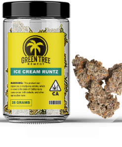 Ice cream runtz strain in a cannabis jar